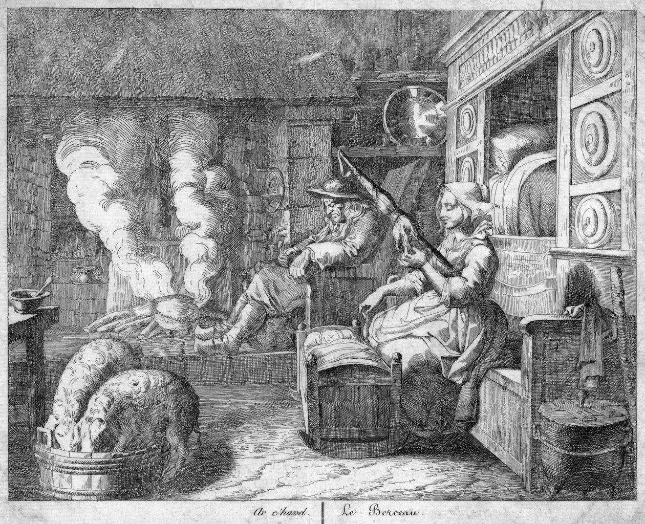 Peasant cottage interior, possibly Netherlands or northern France by Unbekannt