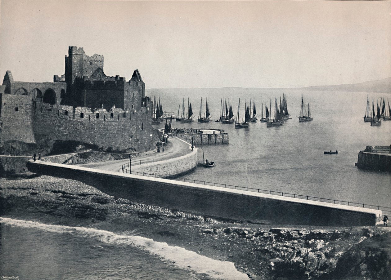 Peel - The Old Castle and Harbour by Unbekannt