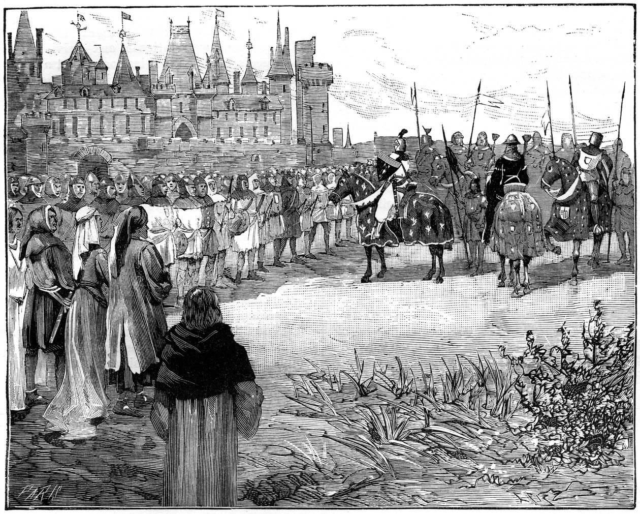 Philip the Fair reviewing five thousand Parisians ready to bear arms, c1285-1314 by Unbekannt