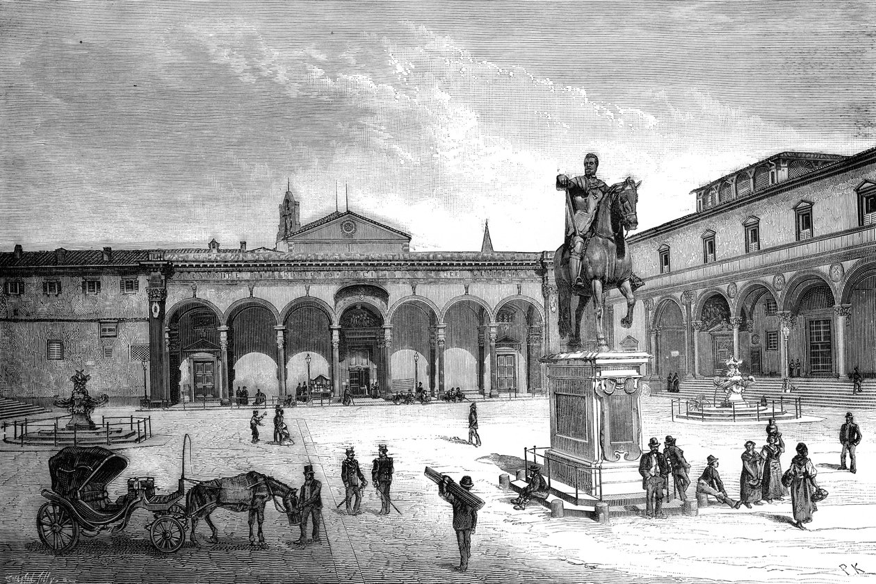 Piazza and Church of the Santissima Annunziata, Florence, Italy by Unbekannt