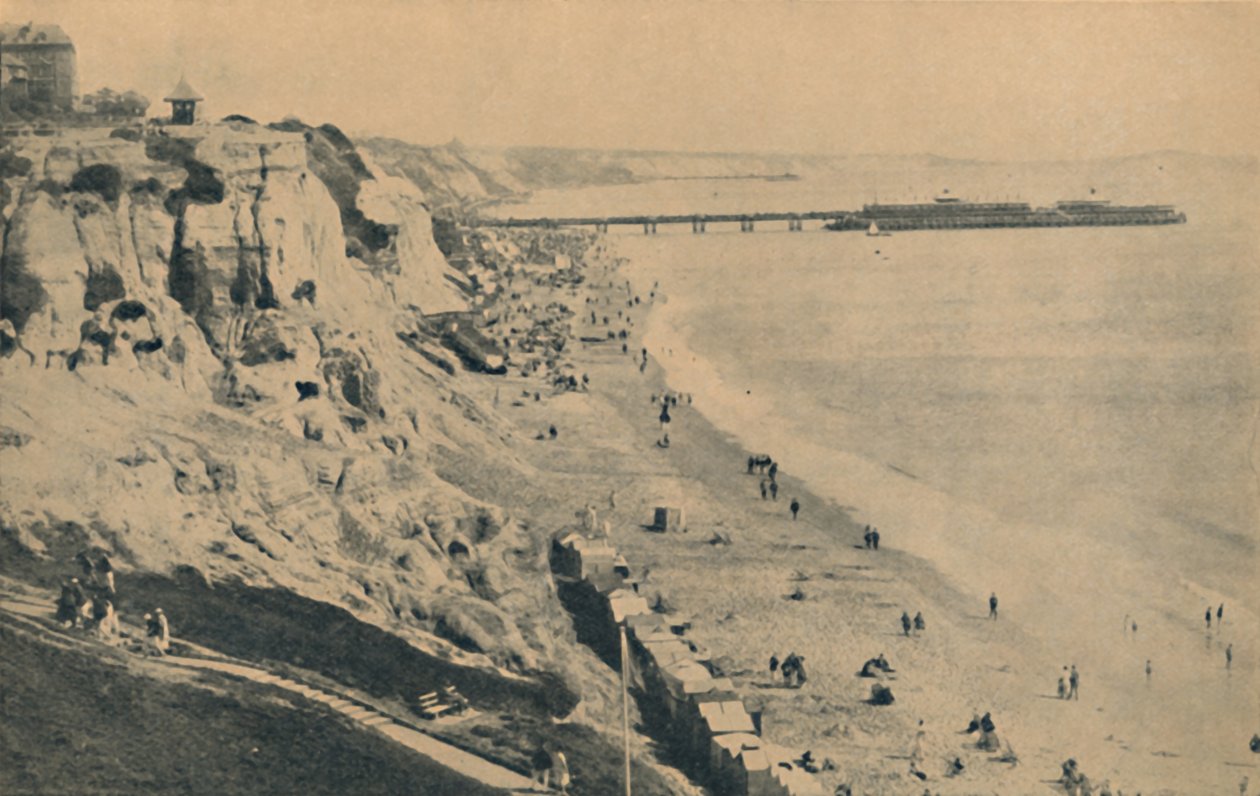 Pier and Sands from Dudley Chine Boscombe Pier in distance, 1929 by Unbekannt
