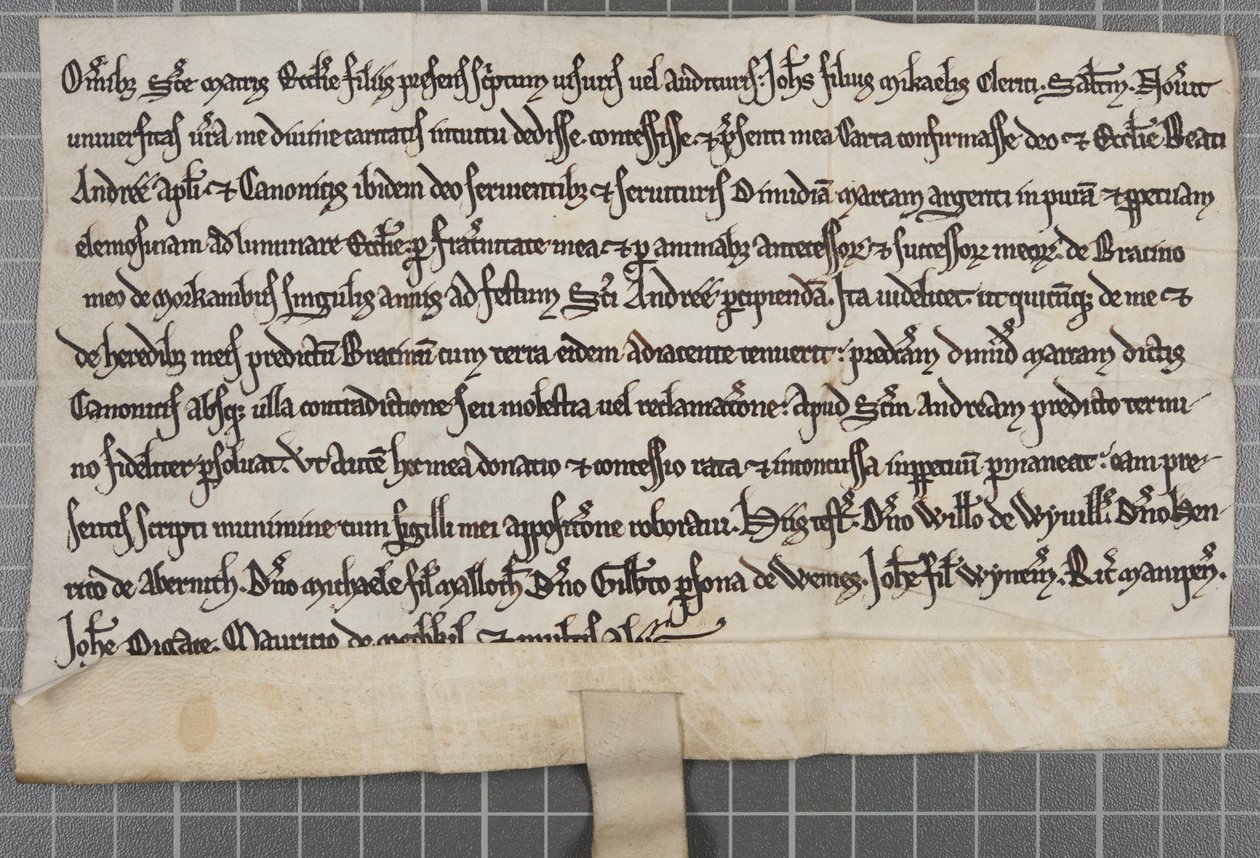 Pittance writ: Charter granting alms to the Church of St Andrew the Apostle