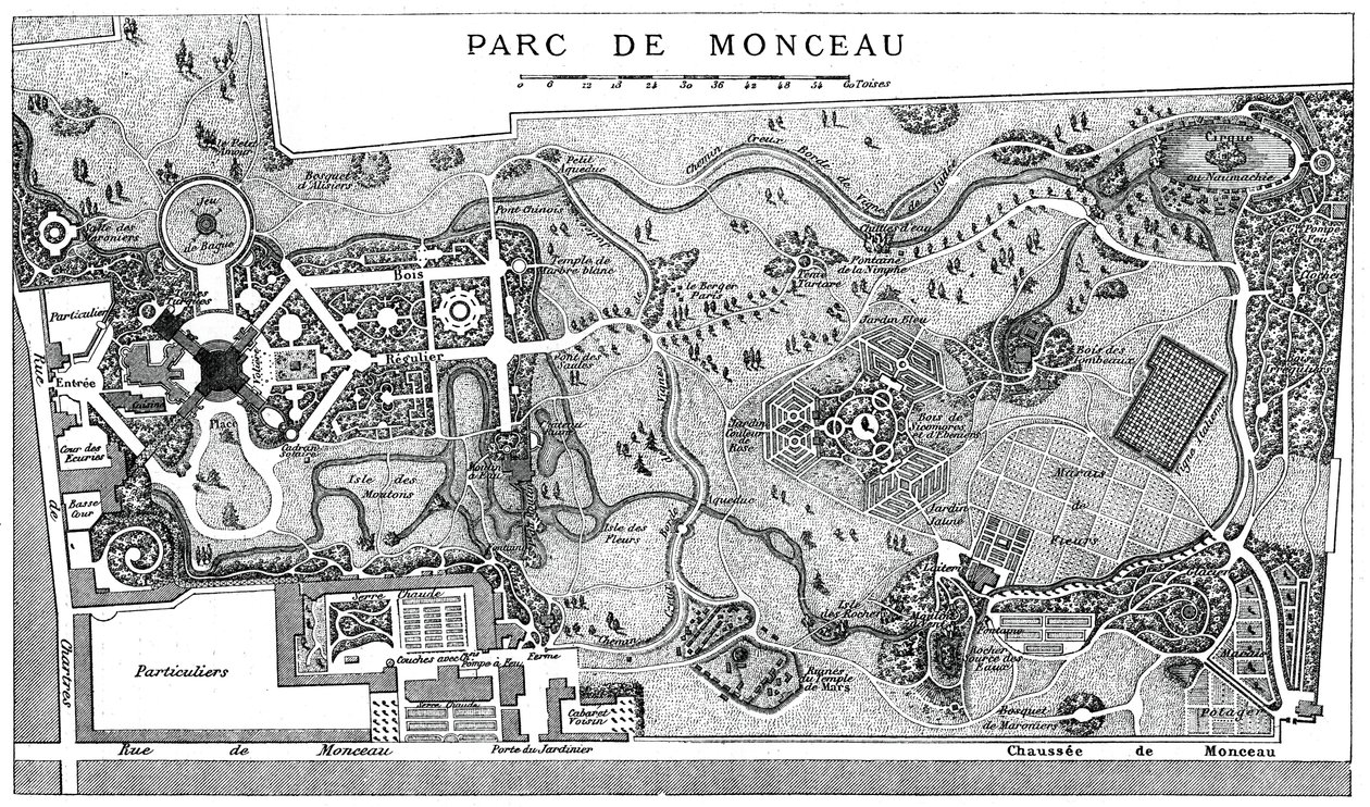 Plan of Monceau Park, Paris, 1778, 1885 by Unbekannt