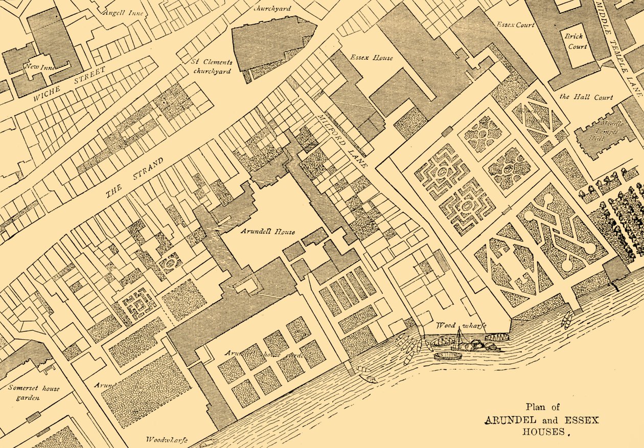 Plan of Arundel and Essex Houses, 1881 by Unbekannt