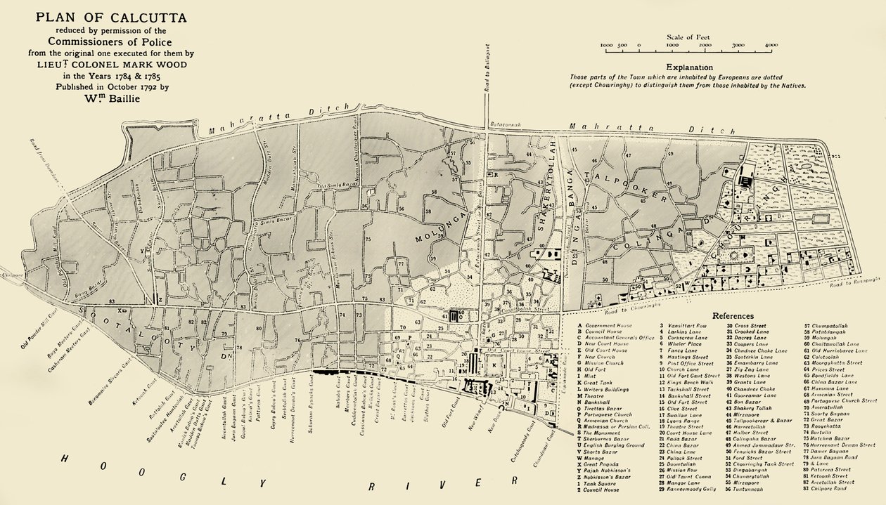 Plan of Calcutta, 1925 by Unbekannt