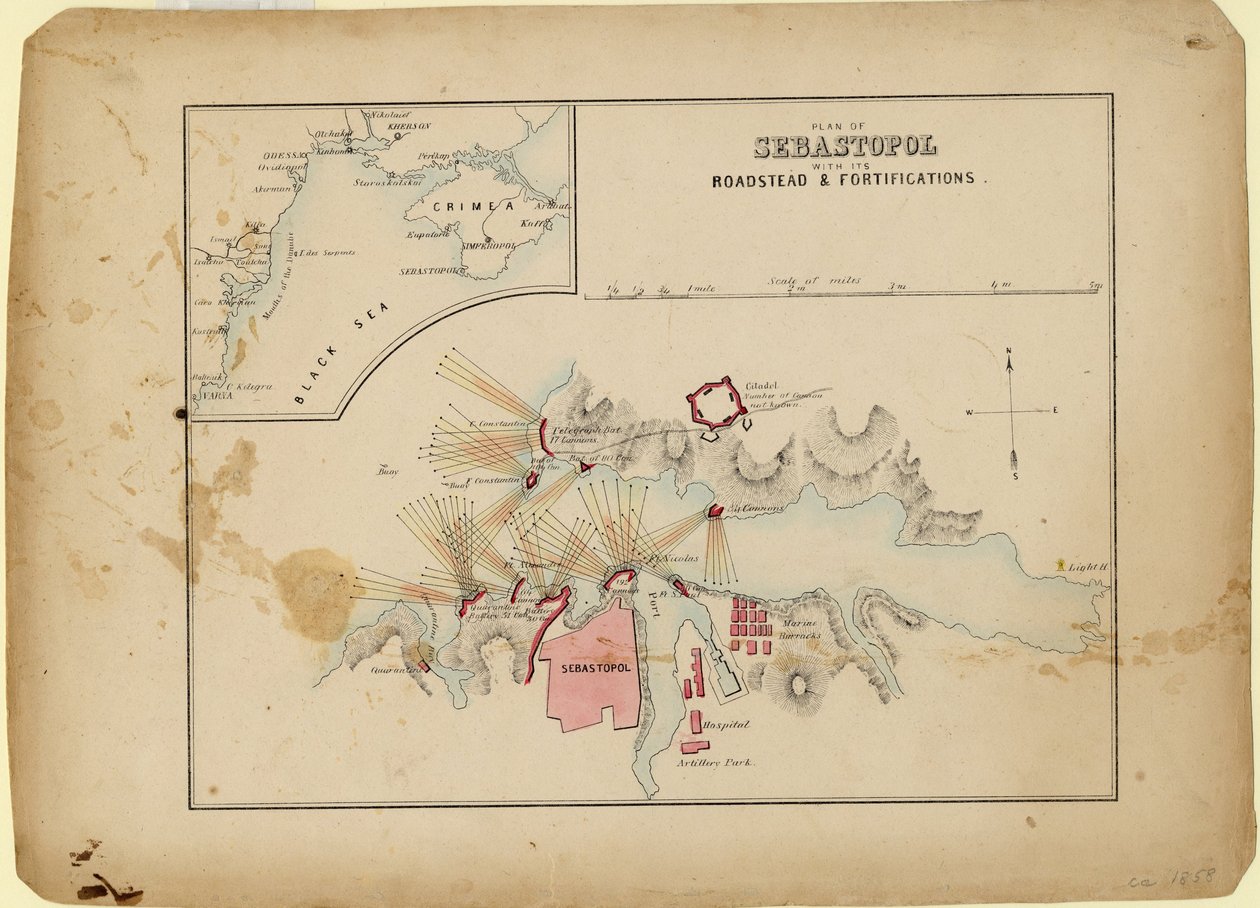 Plan of Sevastopol with Its Roadstead & Fortifications, c. 1858 by Unbekannt