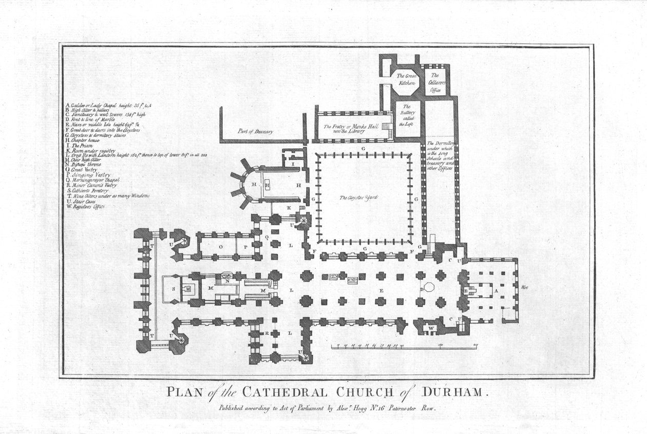 Plan of the Cathedral Church of Durham by Unbekannt