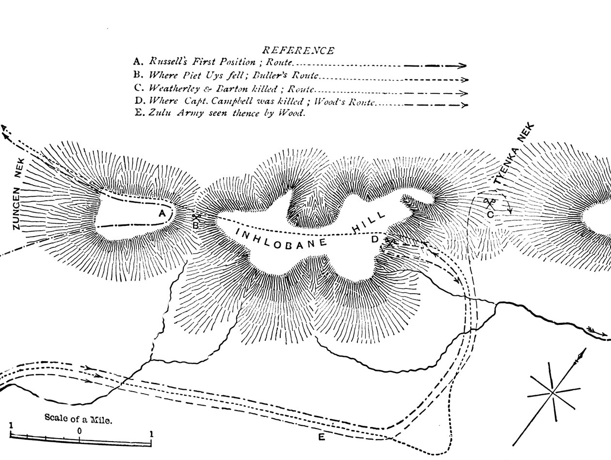Plan of the Fight on the Inhlobane Mountain, March 28, 1979 by Unbekannt