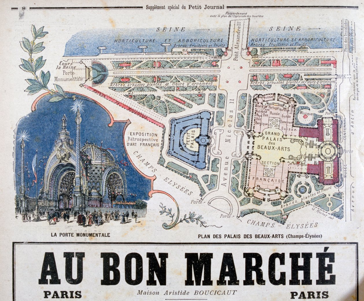 Plan of the Porte Monumentale and Palais des Beaux-Arts by Unbekannt