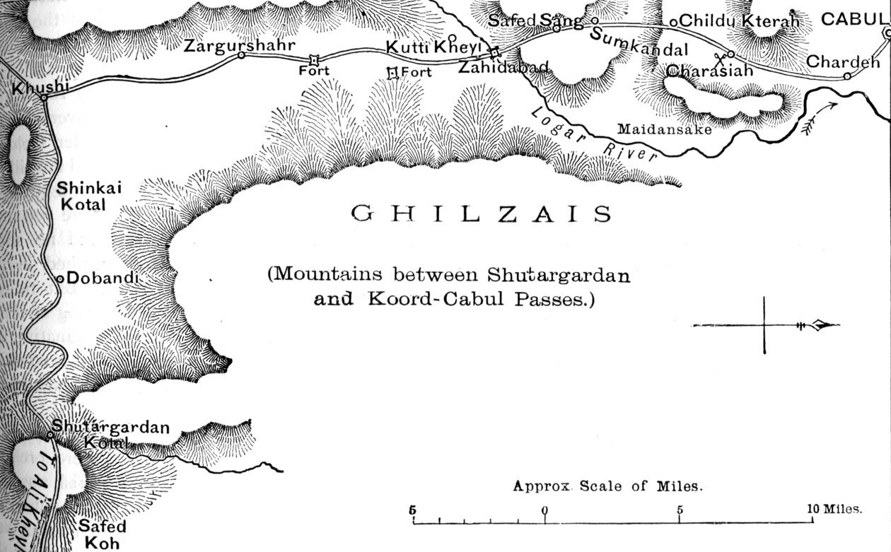 Plan of the Road from the Shutargardan Pass to Kabul by Unbekannt