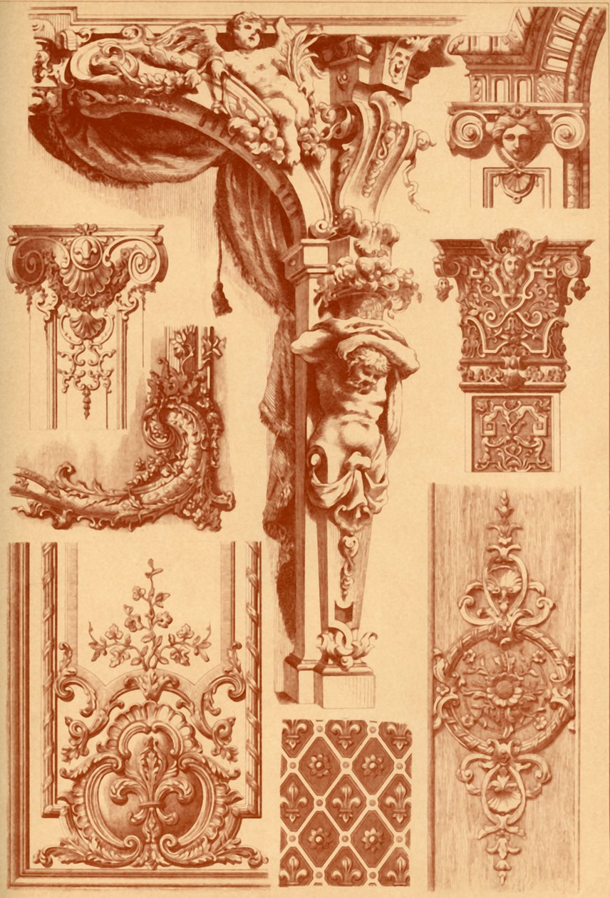 Plaster ornaments, France, 17th and 18th centuries, 1898 by Unbekannt