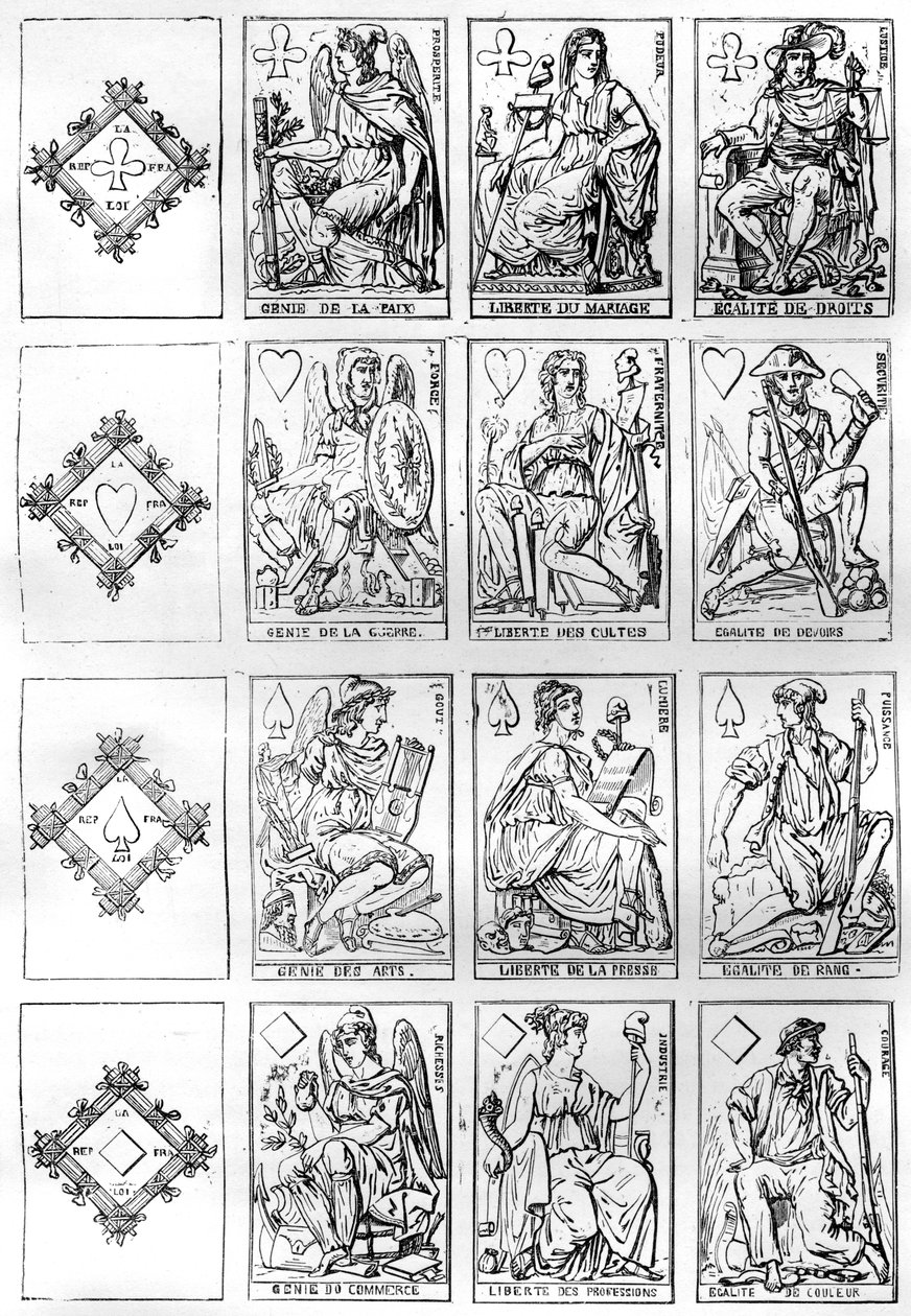 Playing cards of the French Republic, 1790 by Unbekannt
