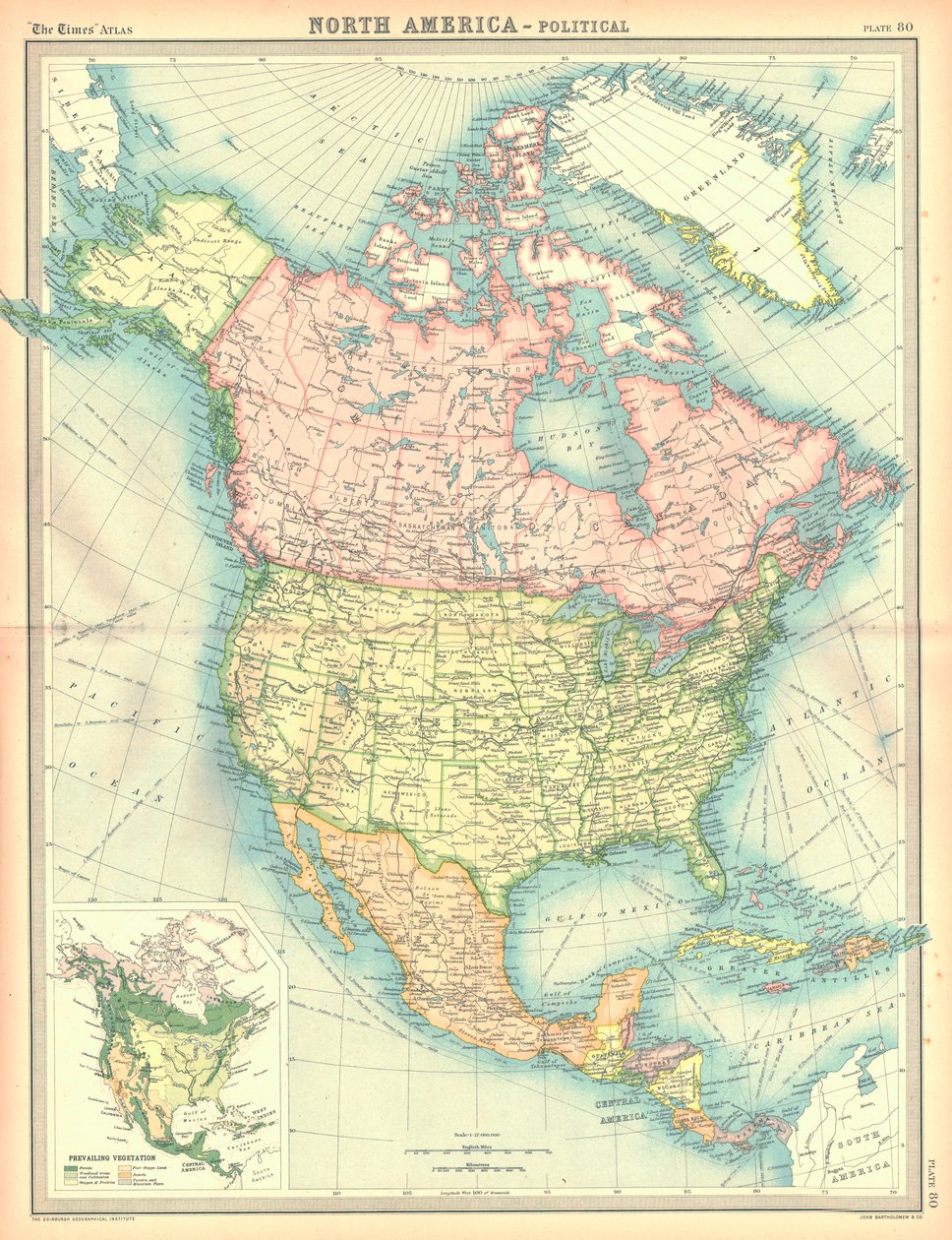 Political Map of North America by Unbekannt