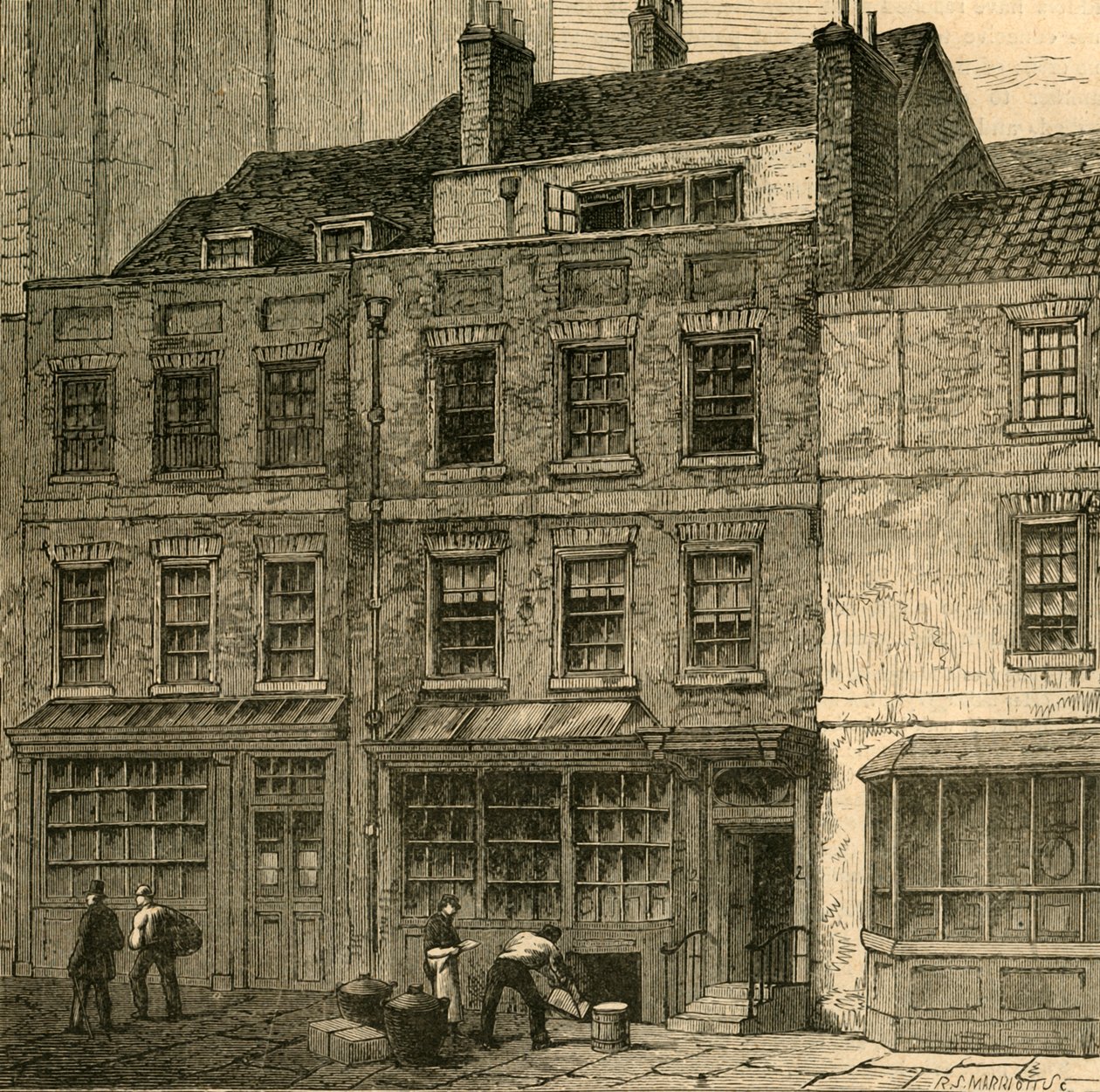 Popes House, Plough Court, Lombard Street 1860 by Unbekannt