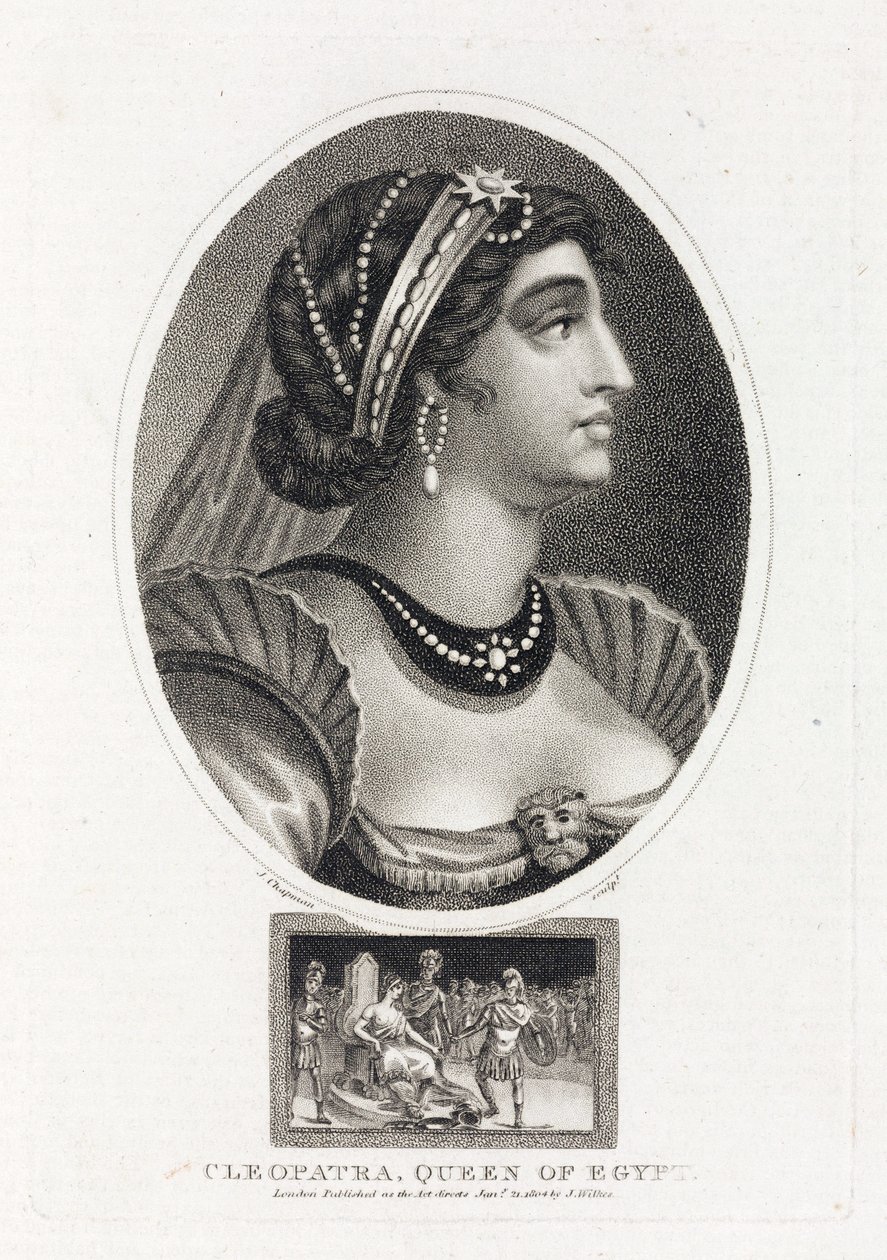Portrait of Cleopatra with a Scene Depicting Her Accession to the Throne of Egypt by Unbekannt