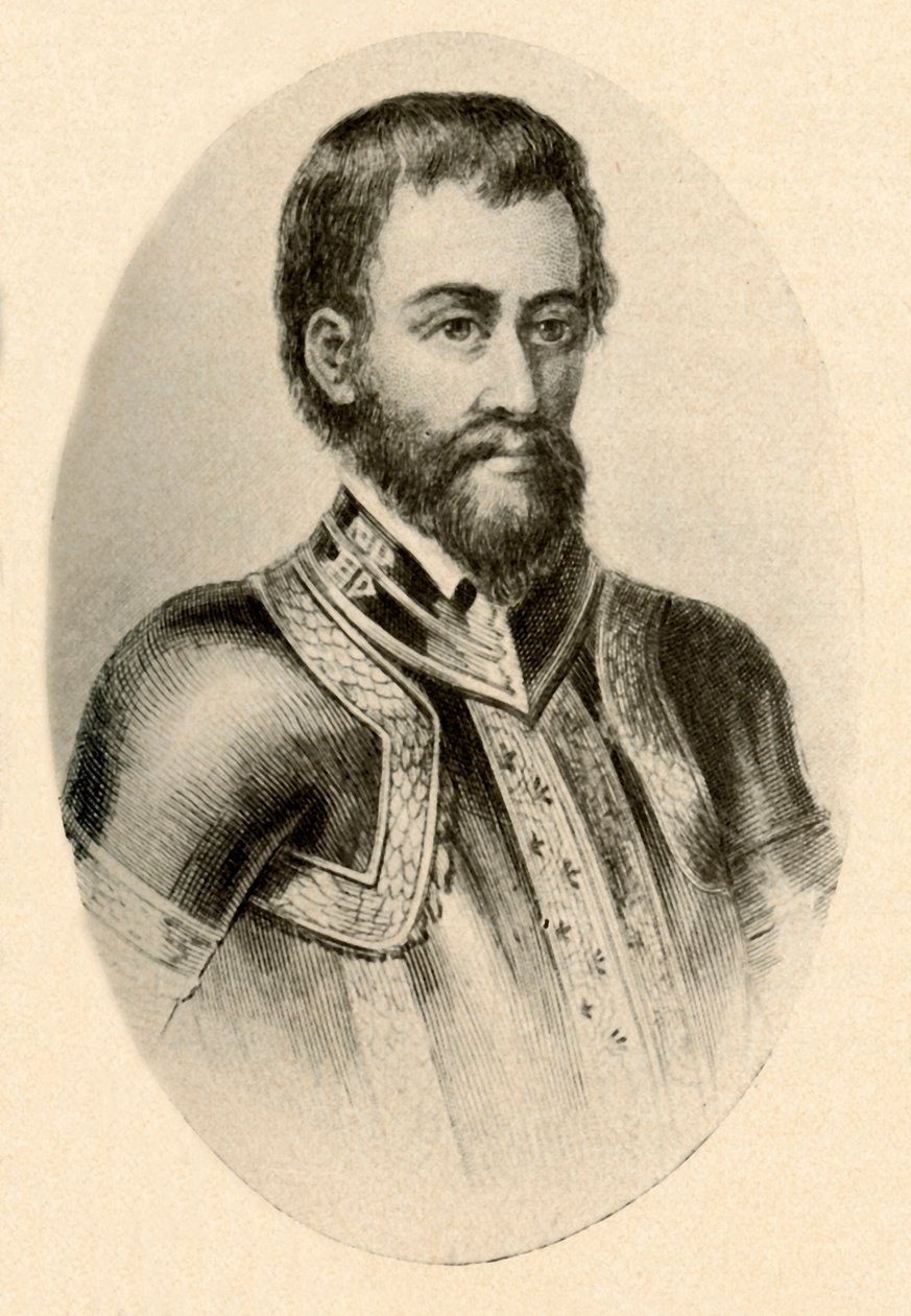 Portrait of Hernando De Soto, showing Spanish Armour of the 16th century by Unbekannt