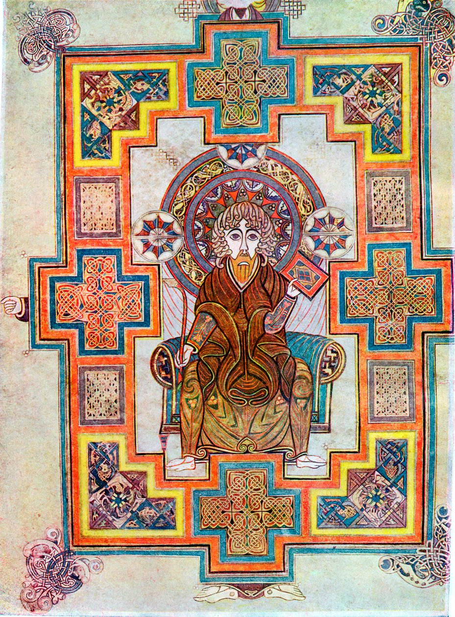 Portrait of Saint John from the Book of Kells by Unbekannt