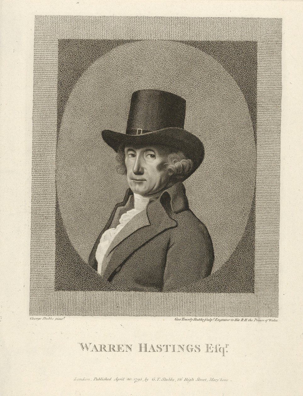 Portrait of Warren Hastings, Esq., pub. 1795 by Unbekannt