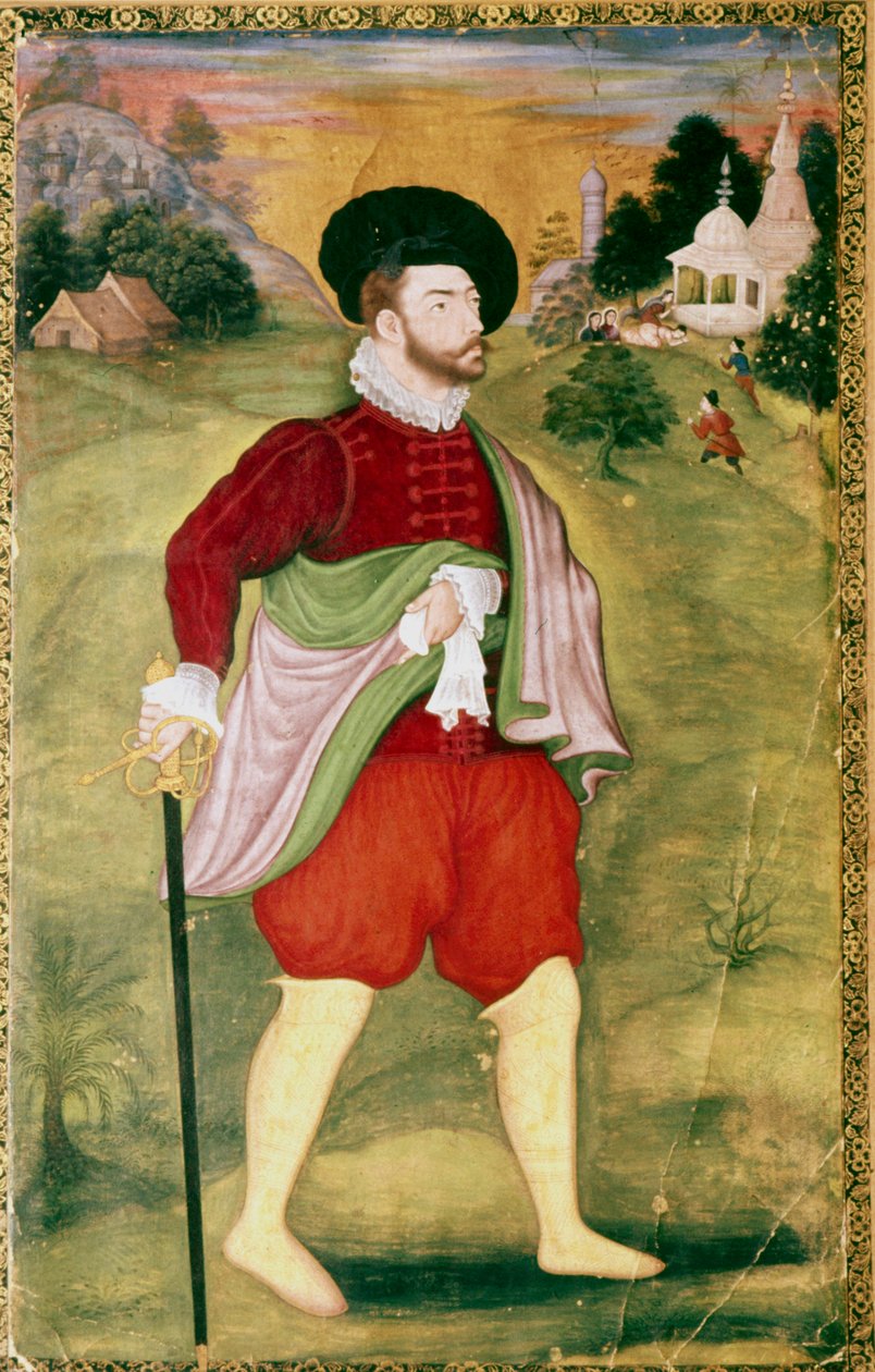 Portrait of a European, Mughal School, Akbar Period, late 16th Century by Unbekannt