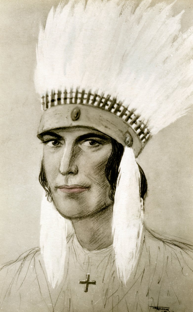 Portrait of an American Indian, 20th century by Unbekannt