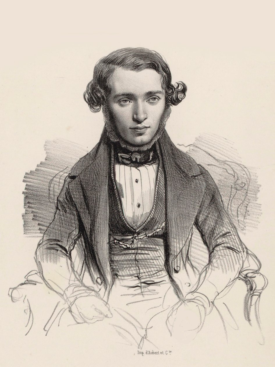 Portrait of pianist and composer Jacob Rosenhain, 1845 by Unbekannt