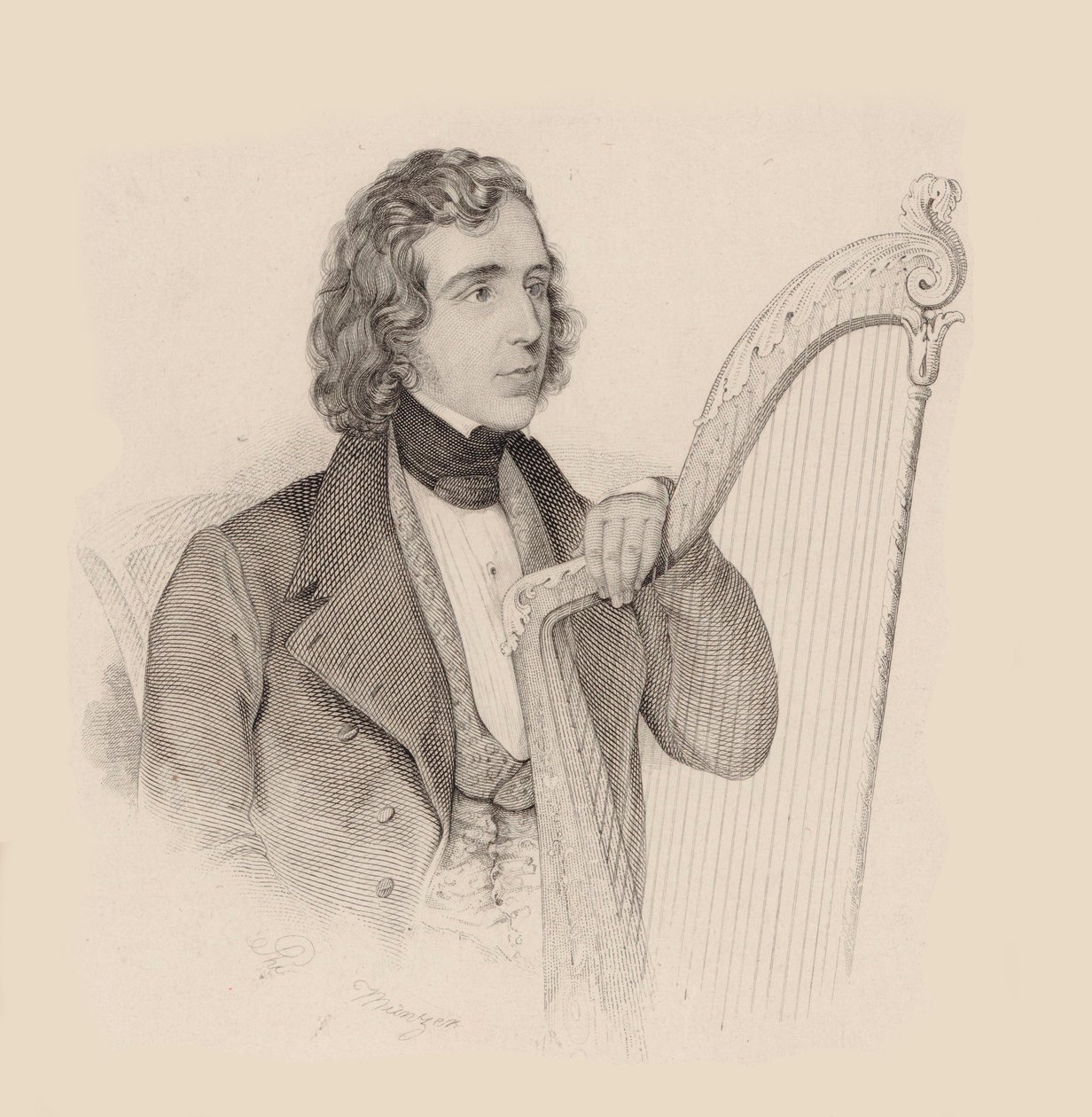 Portrait of the harpist and composer Elias Parish Alvars 1808-1849, 1830 by Unbekannt