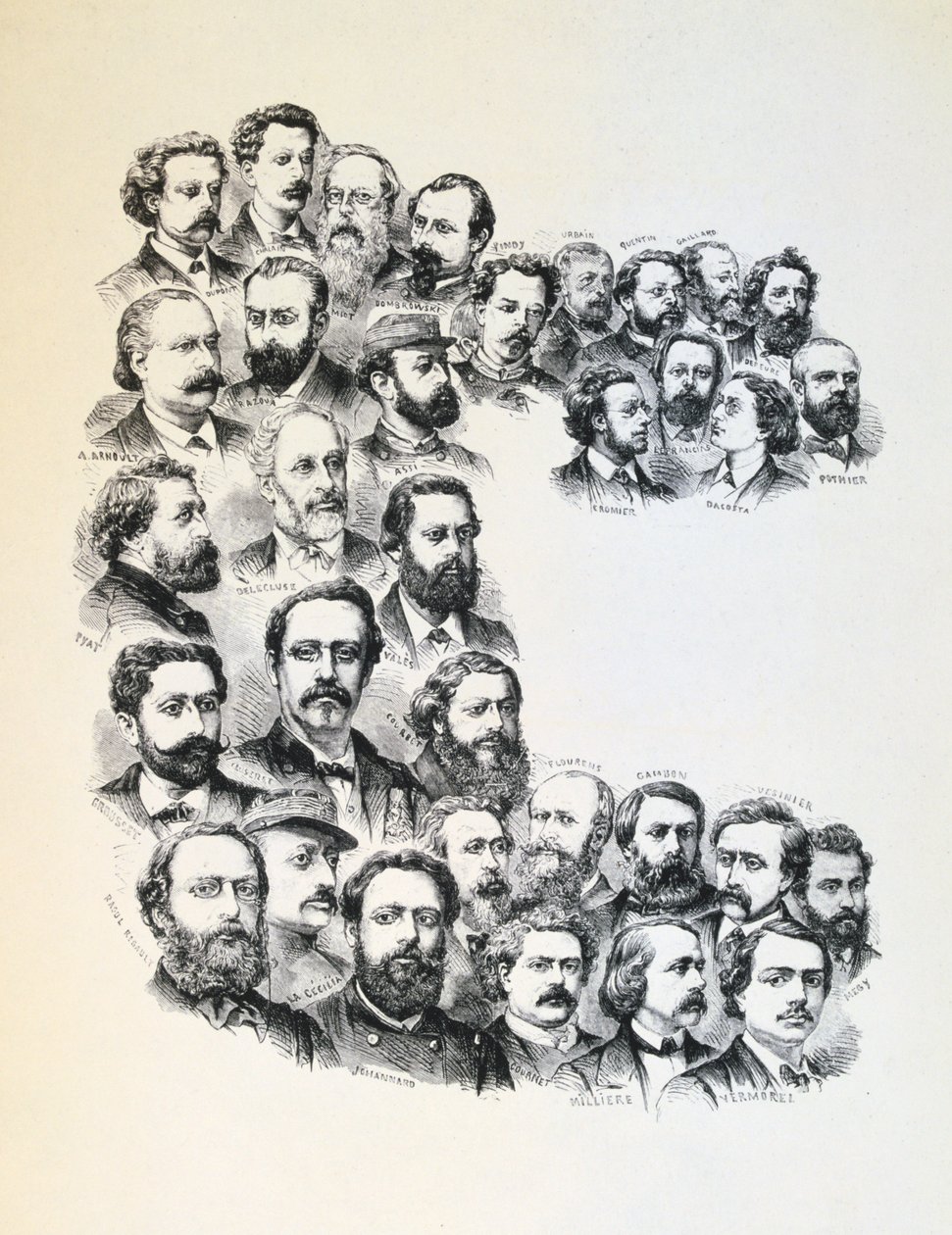 Poster with Portraits of the Communards, Paris Commune, 1871 by Unbekannt