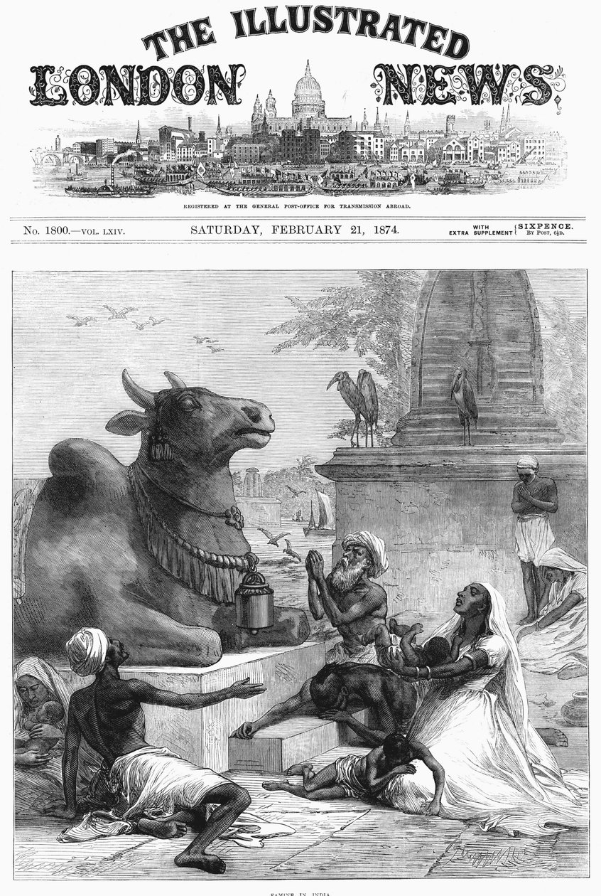 Praying to Nandi for Relief from Famine, Bengal, India by Unbekannt