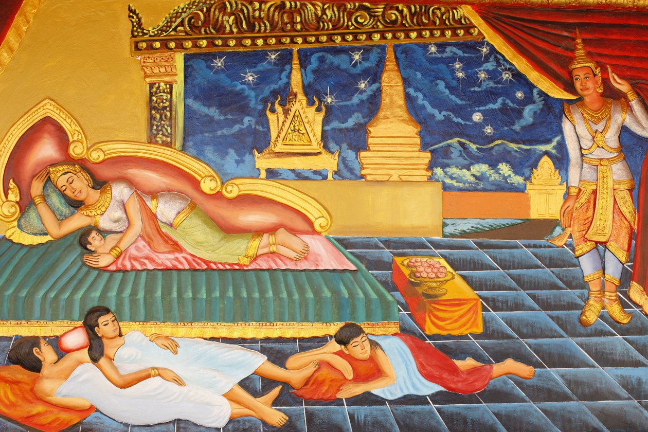 Life of Buddha: Prince Returning to Palace Life in Preah Prom Rath Monastery, Siem Reap, Cambodia by Unbekannt