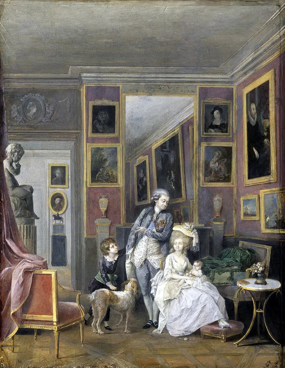 Prince Alexander Sergeevich Stroganov with His Wife Ekaterina Petrovna and Children, ca 1778 by Unbekannt