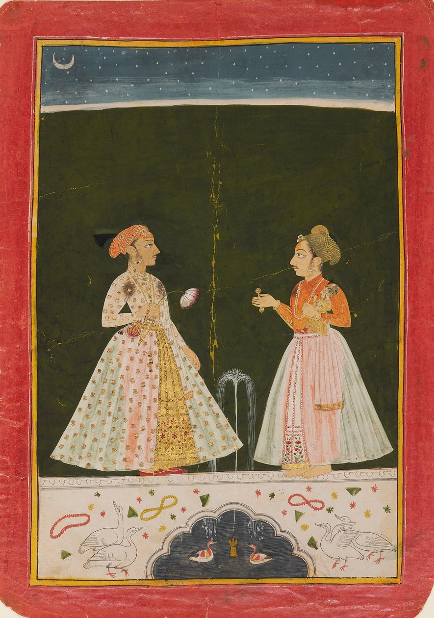 Prince Amar Singh with his infant son, early 1690s by Unbekannt