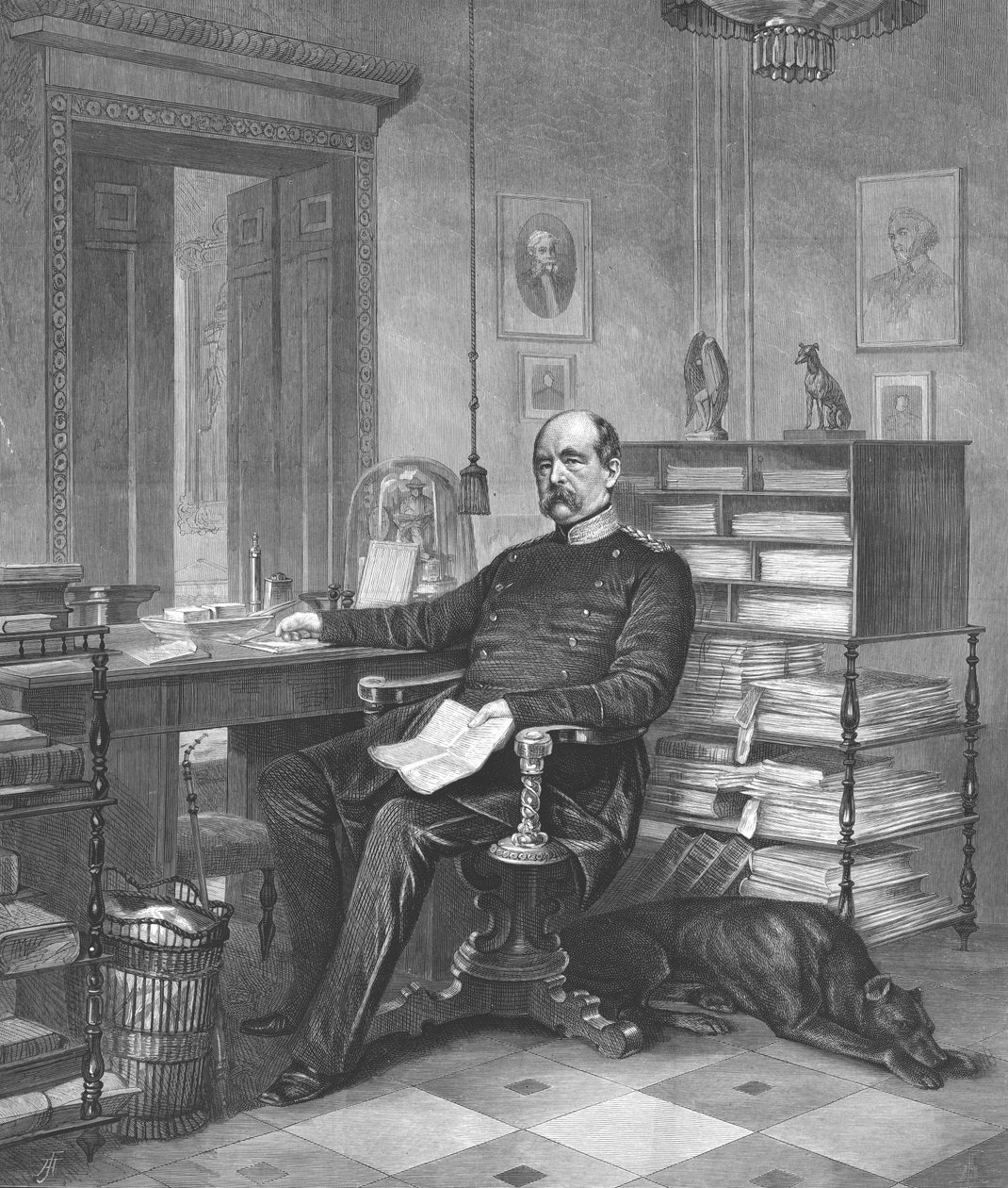 Prince Bismarck in his study, 1875 by Unbekannt