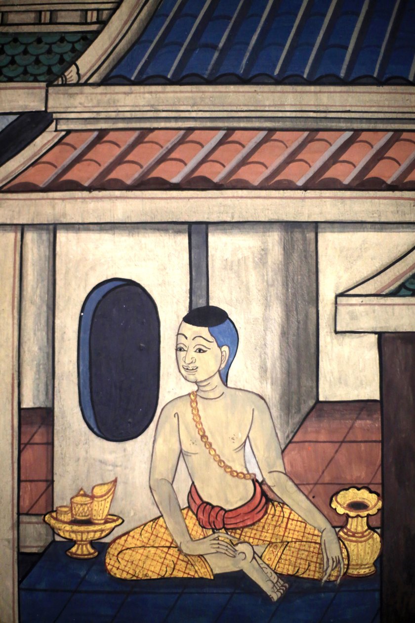 Prince Rama: Mural Detail on Inner Walls of the Vihara from the Era of King Rama III Depicting the Ramakian, Wat Pho - Wat Phra Chettuphon, 1788, Bangkok, Thailand by Unbekannt