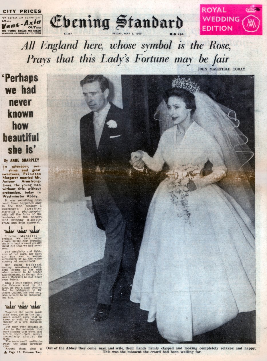 Princess Margaret marries Antony Armstrong-Jones, 6 May 1960 by Unbekannt