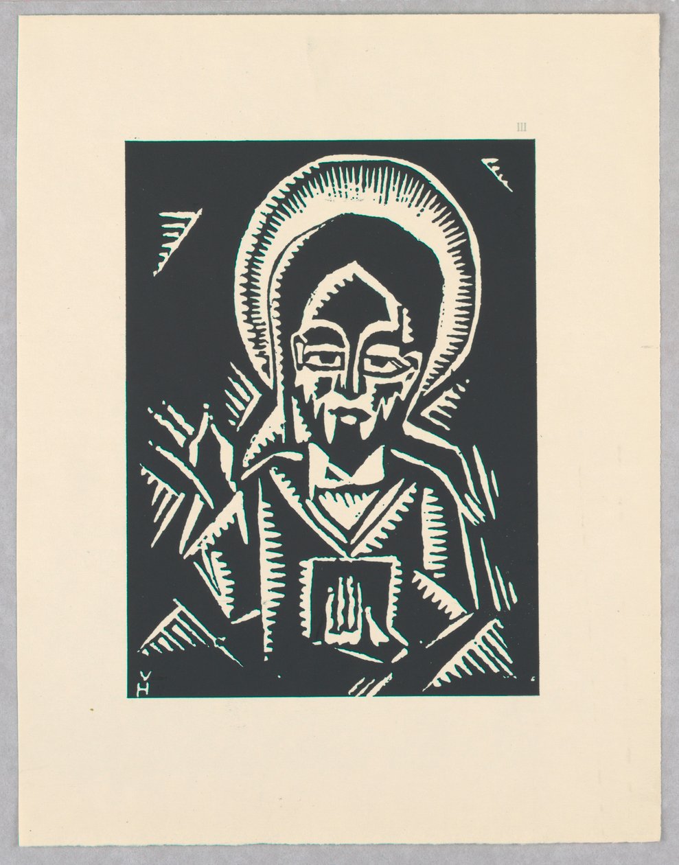 Print, Christos Zehajici, Christ, Plate III, Ethiopie, cili Christos, Madonna a Svati, jak jsem ie videl v illuminacich starych ethiopskych kodexu Portfolio by Unbekannt
