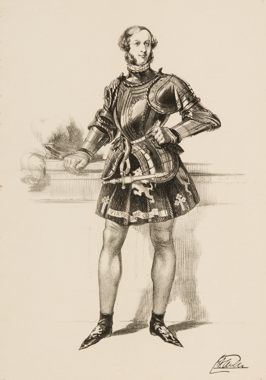 Print of William 2nd Earl of Craven in Costume Worn at Eglinton Tournament by Unbekannt
