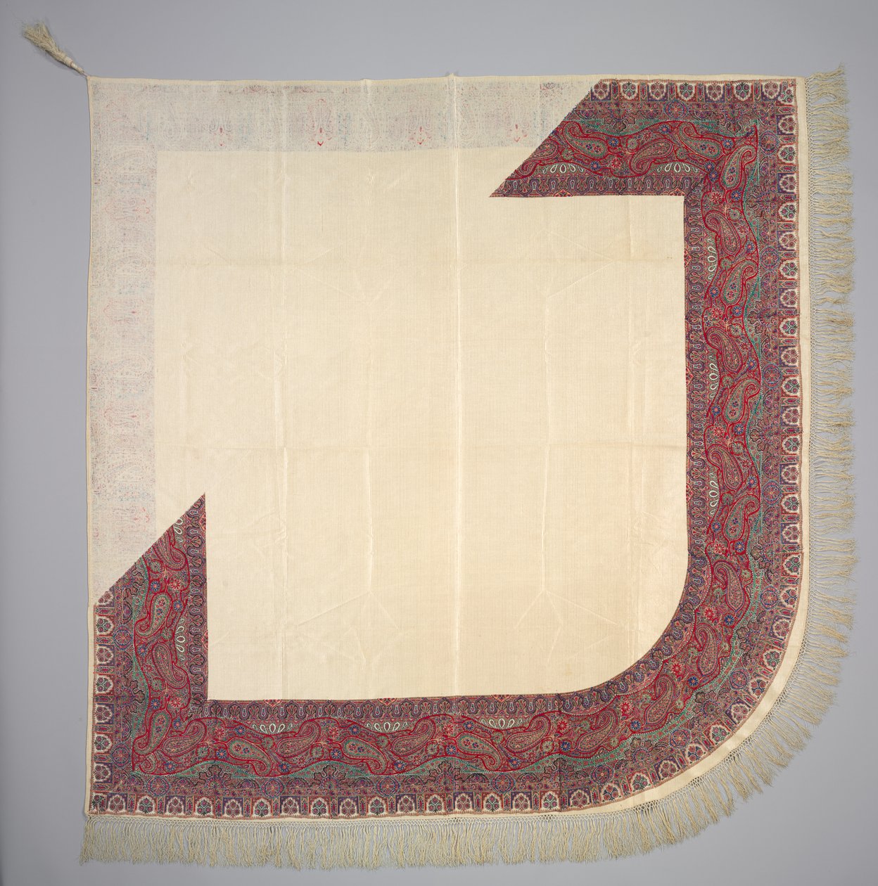 Printed Silk Turnover Shawl by Unbekannt