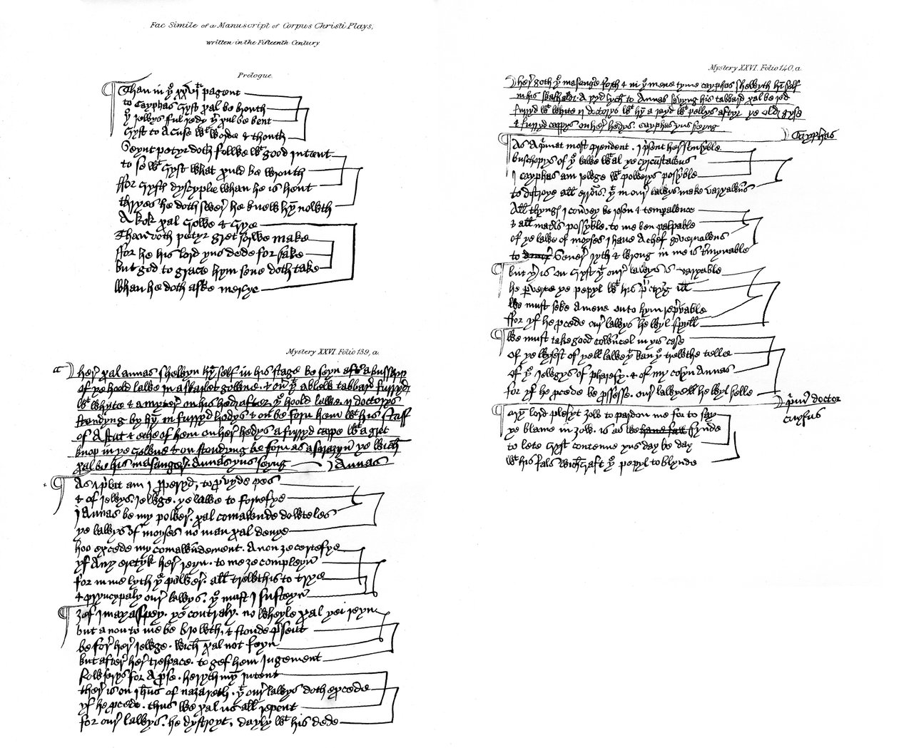 Prologues and text from the manuscript of Corpus Christi plays, 15th century by Unbekannt