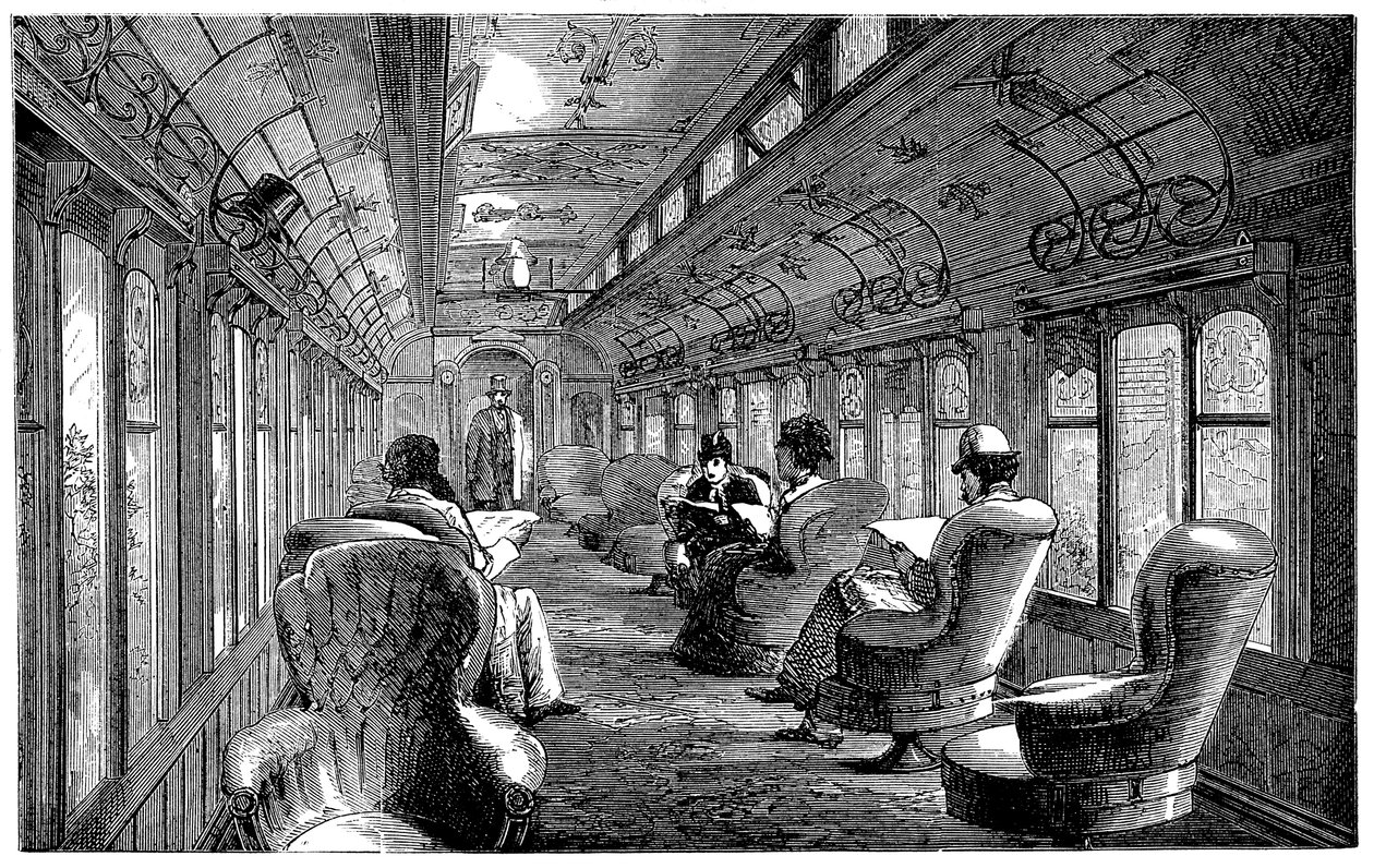 Pullman Drawing Room Car on the Midland Railway, England, 1876 by Unbekannt