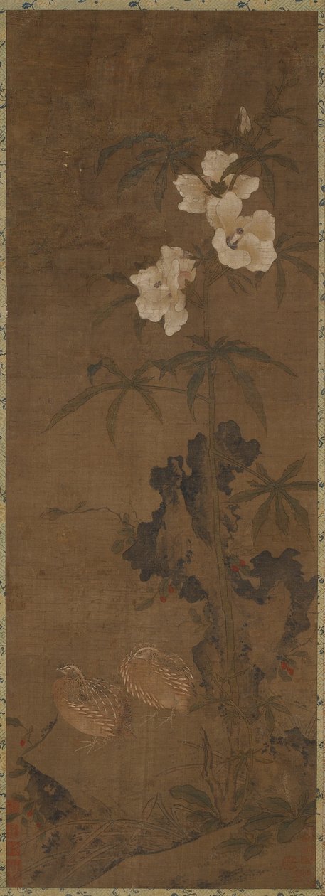 Quail and Flowers, Yuan or Ming Dynasty, 14th Century by Unbekannt