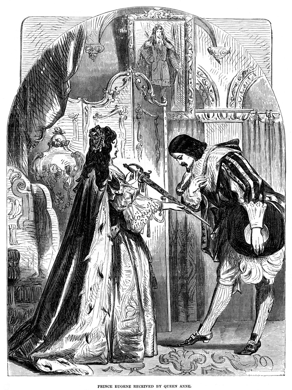 Queen Anne (1665-1714) Receiving Prince Eugene (1663-1736) of Austria by Unbekannt