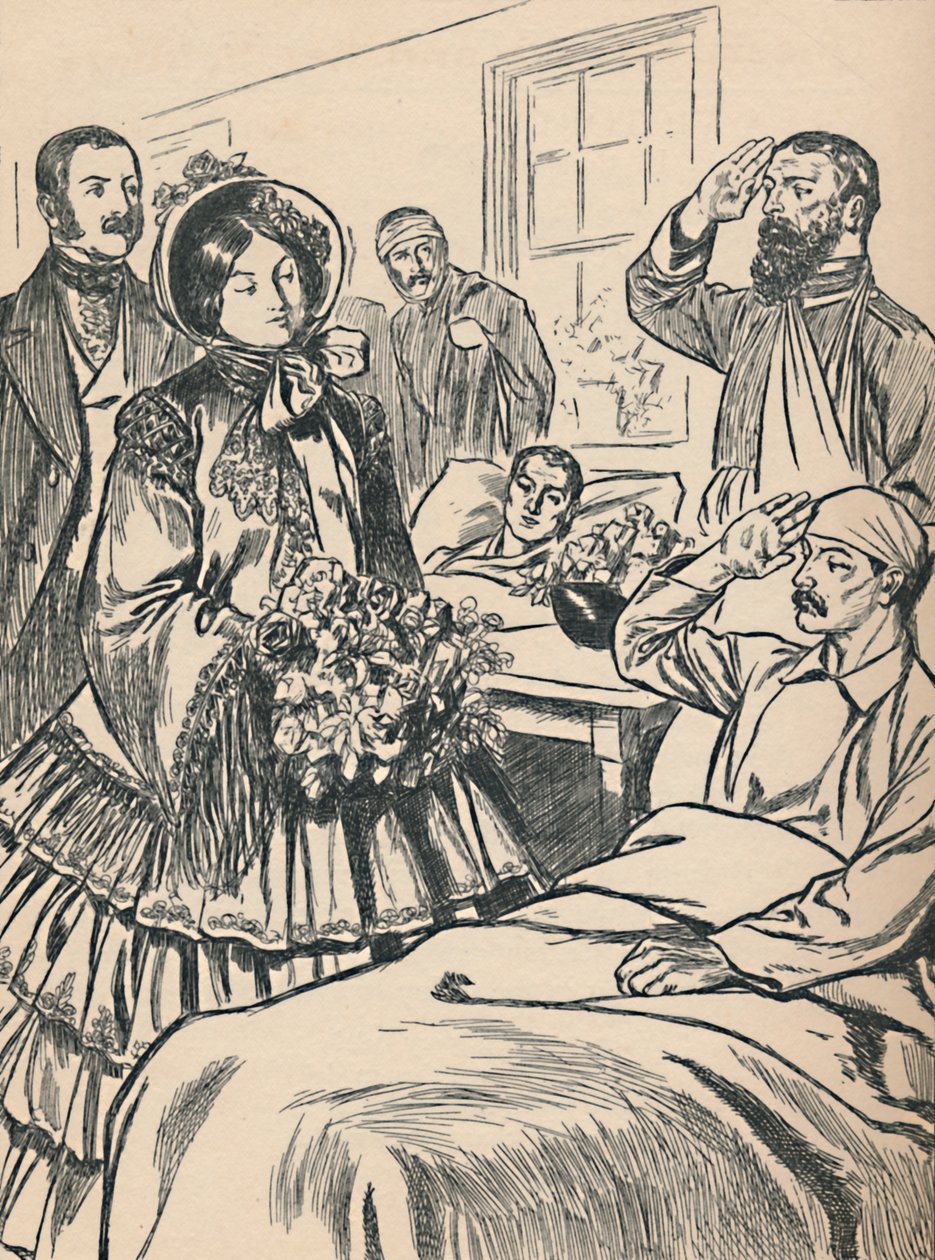 Queen Victoria Visits Her Wounded Soldiers by Unbekannt