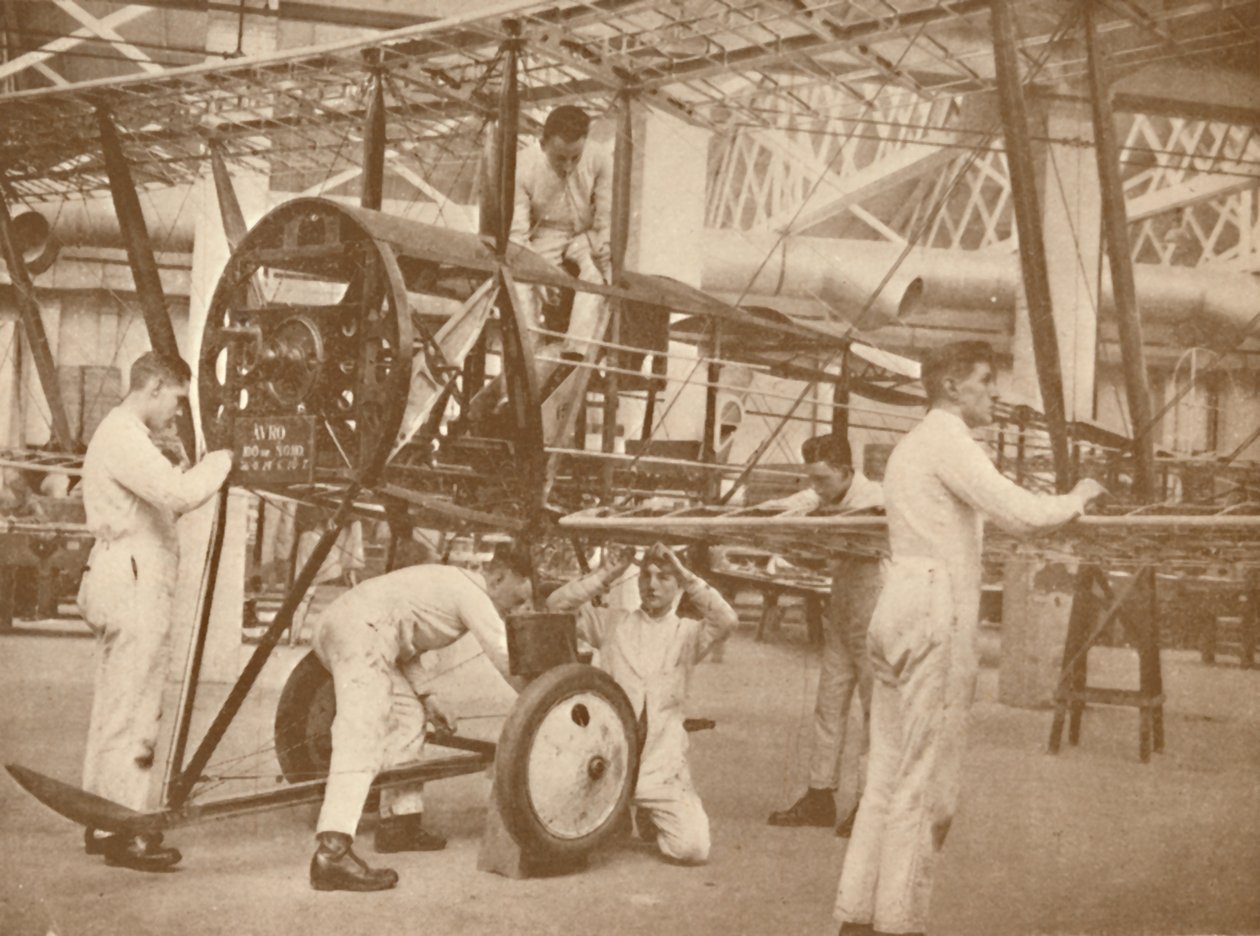 RAF Apprentices Rigging a Plane at the Technical School, Halton, Buckinghamshire, 1927 by Unbekannt