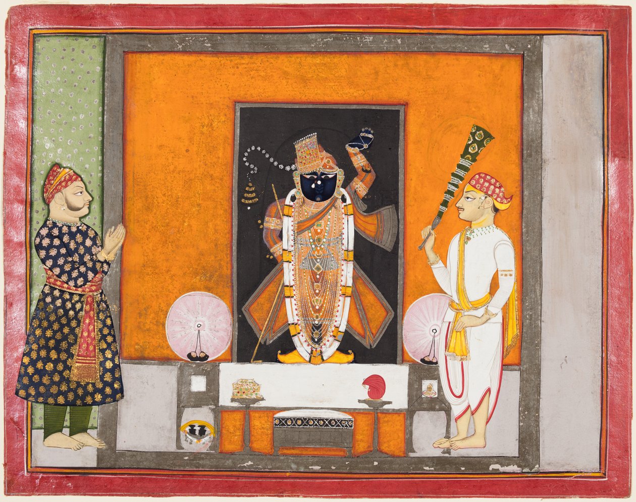 Raja Ram Singh worships Krishna as Brij Nathji the bridegroom by Unbekannt