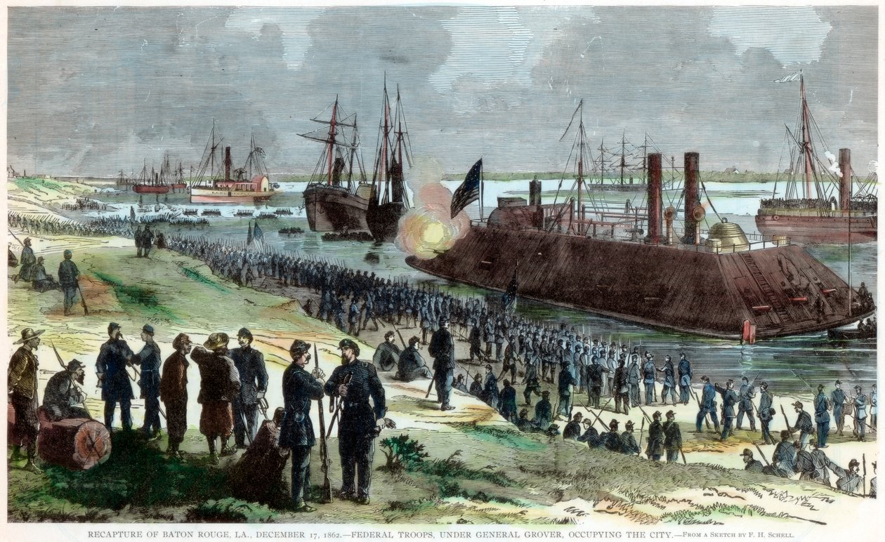 Recapture of Baton Rouge, Louisiana, American Civil War, 17 December 1862 by Unbekannt