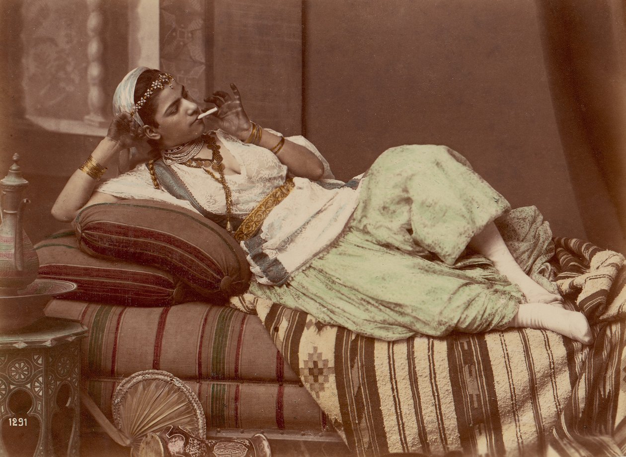 Reclining Woman Smoking by Unbekannt