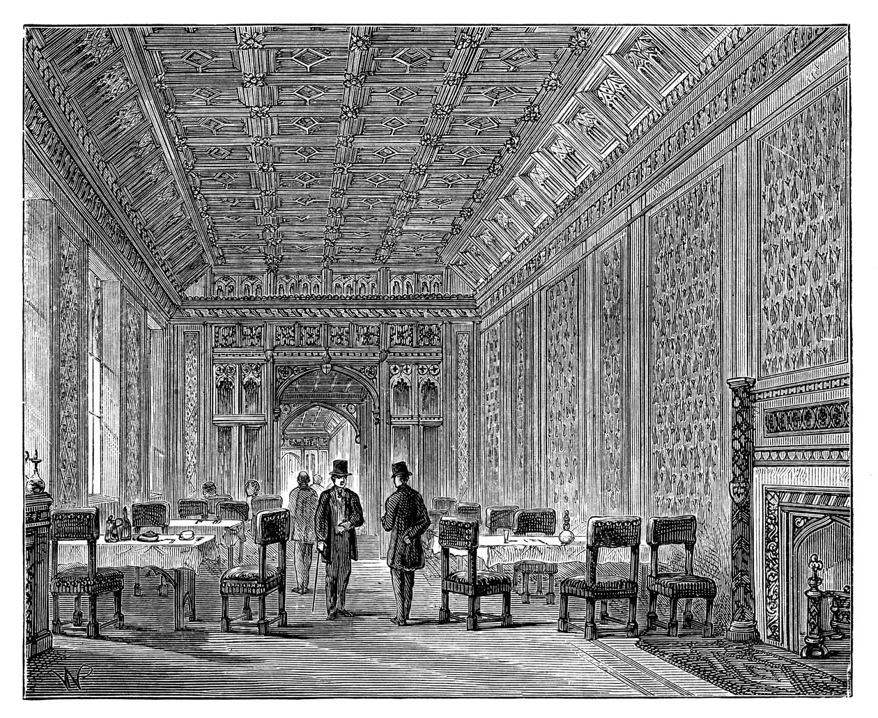 Refreshment Room, House of Lords, Palace of Westminster, London, c. 1888 by Unbekannt
