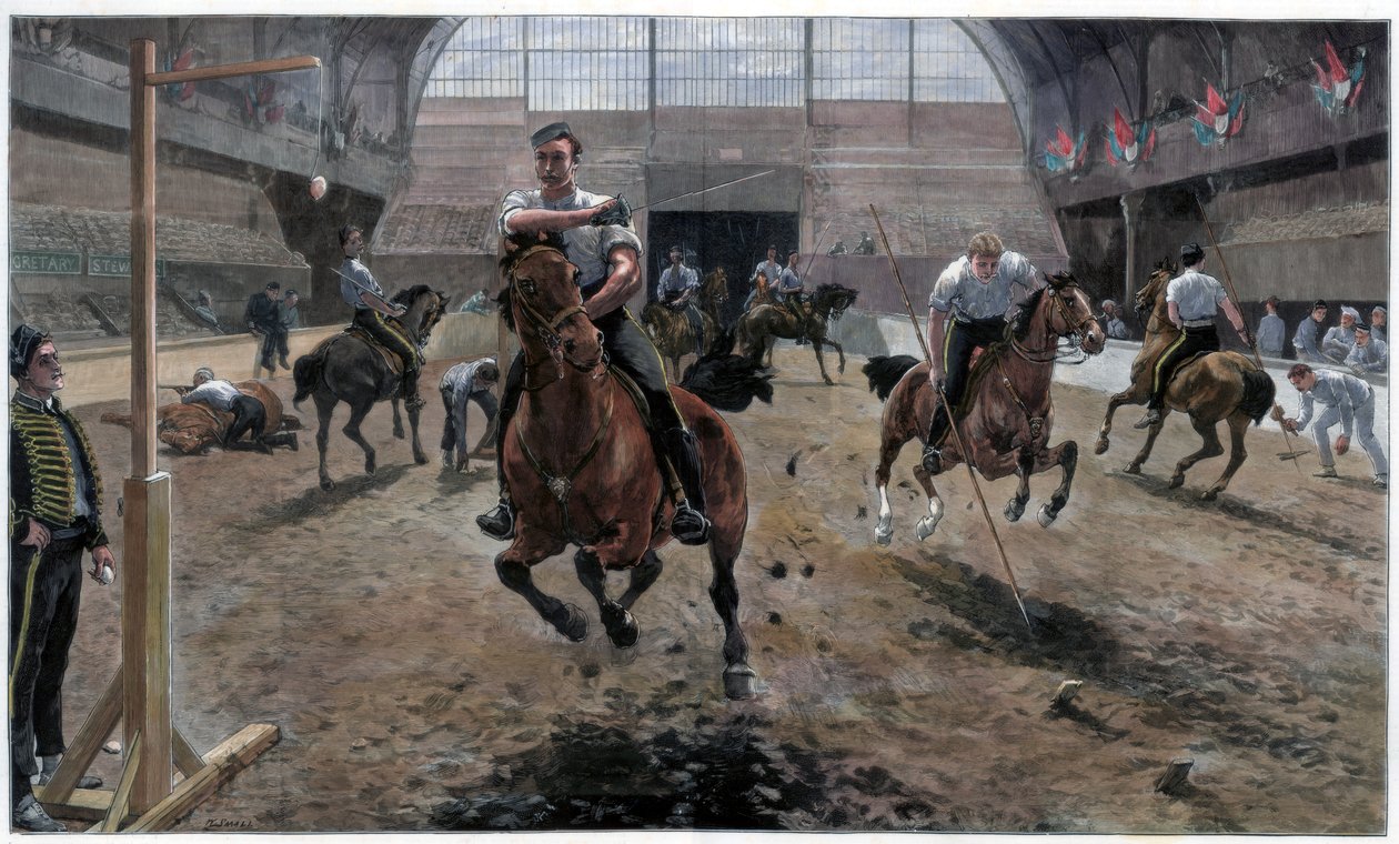 Rehearsing for the Royal Military Tournament at the Agricultural Hall, Islington, London, 1886 by Unbekannt