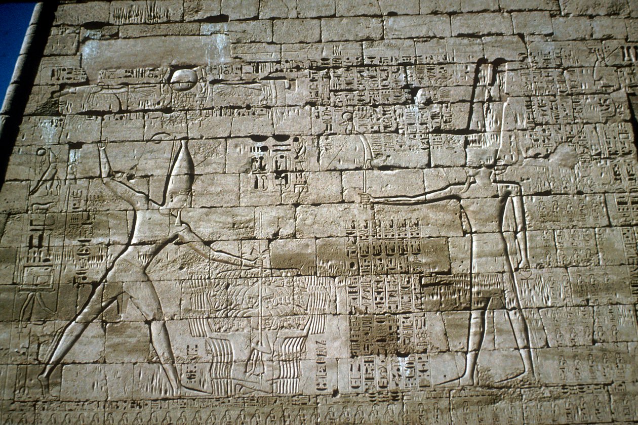 Relief of Rameses III Smiting Enemies, Mortuary Temple of Rameses III, Medinat Habu by Unbekannt