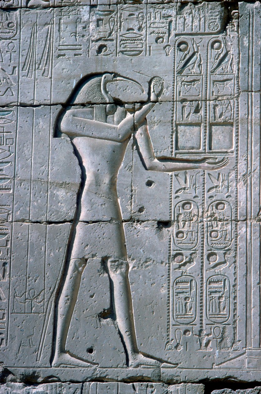 Relief Showing Thoth, The Ramesseum, Temple of Rameses II, Luxor, Egypt by Unbekannt